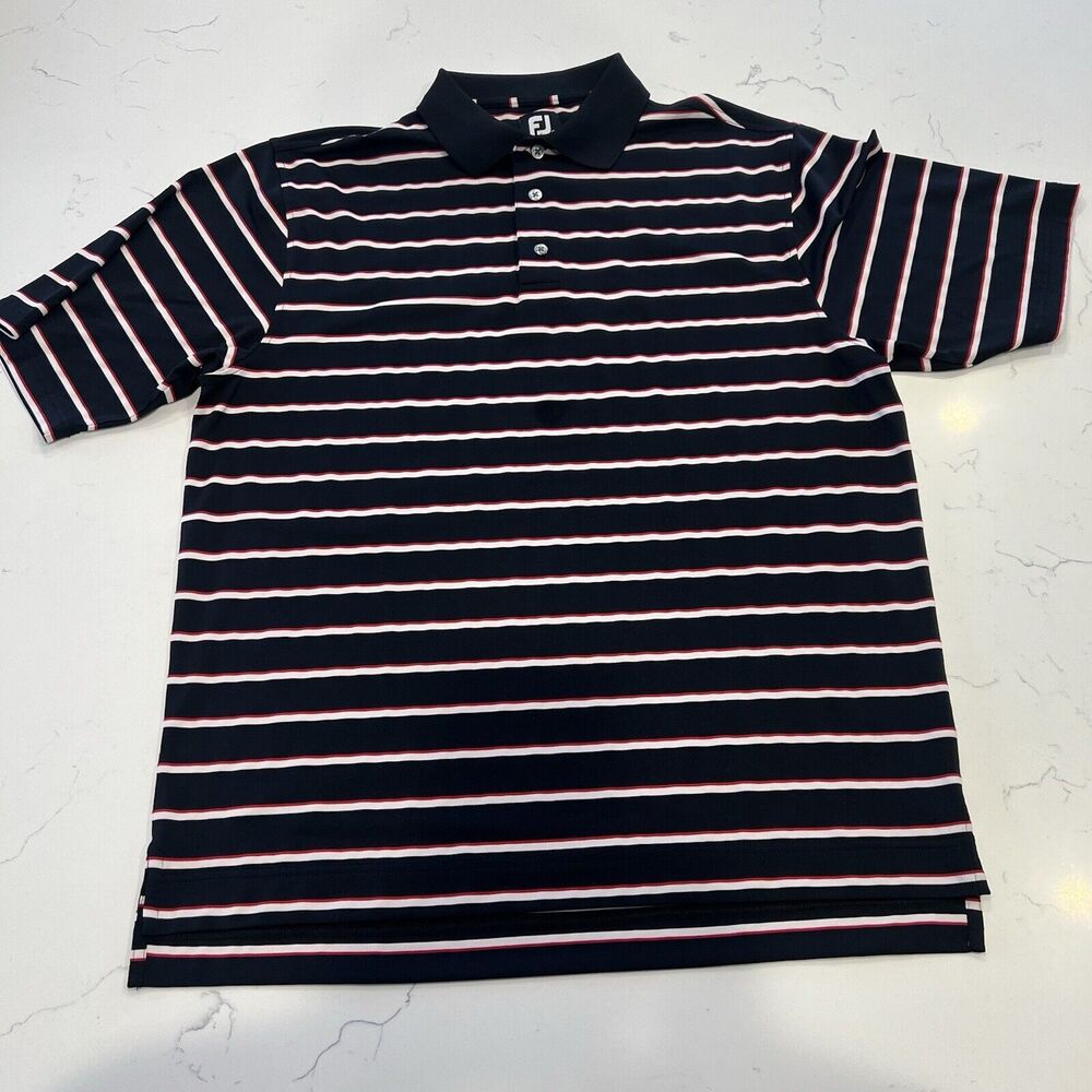 FootJoy Polo Shirt Adult Large Black Red Performance Stretch Grocers Men’s